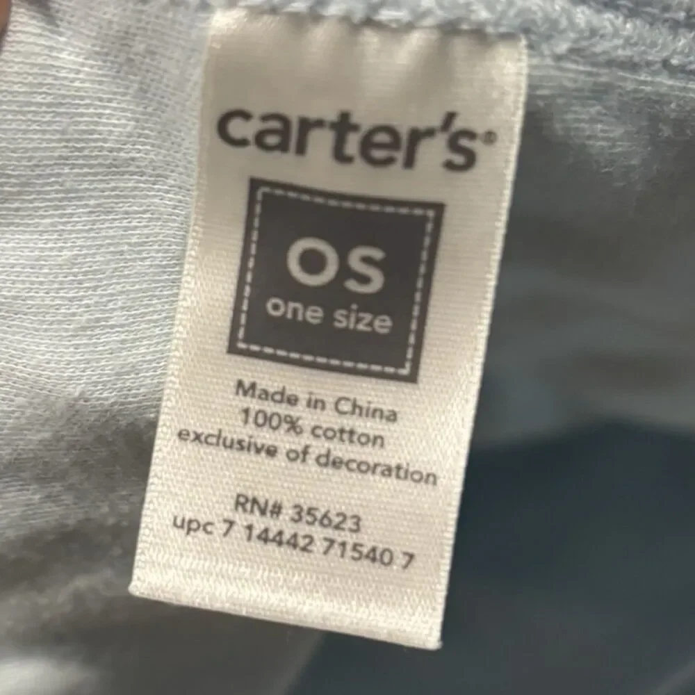 Carter’s Baby Blanket Blue Gray Striped Elephant Security Receiving 31x24 “play”
